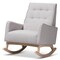 Baxton Studio Marlena Greyish Beige Upholstered Whitewash Wood Rocking Chair 143-7842 - alternate 1
